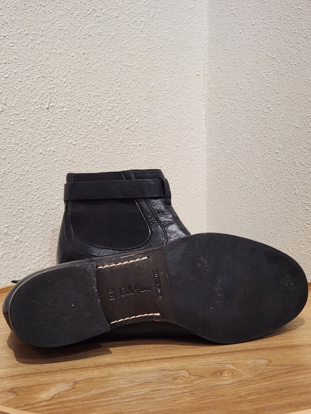 Cole Haan Classic Black Leather Ankle Boots - Picture 6 of 8